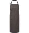 PR120 Premier Recycled Polyester and Fairtrade Organic Cotton Bib Apron Dark Grey colour image